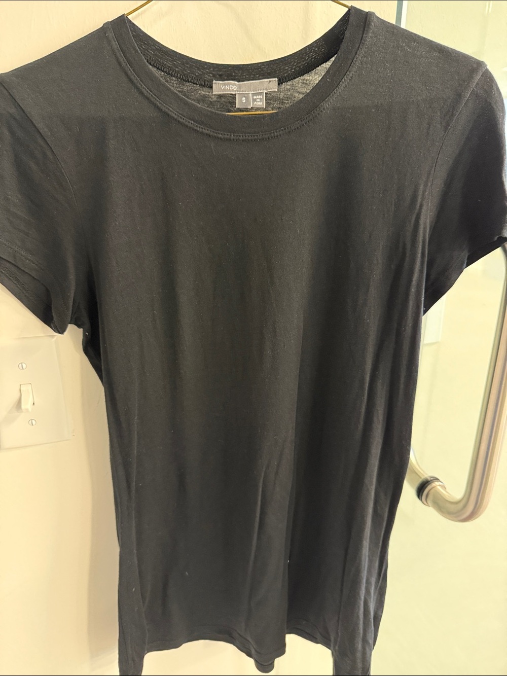 Vince Women’s Black Crew Neck Short Sleeve Shirt